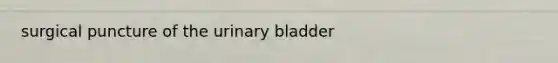 surgical puncture of the <a href='https://www.questionai.com/knowledge/kb9SdfFdD9-urinary-bladder' class='anchor-knowledge'>urinary bladder</a>