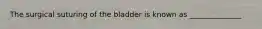 The surgical suturing of the bladder is known as ______________