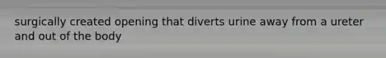 surgically created opening that diverts urine away from a ureter and out of the body