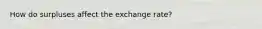 How do surpluses affect the exchange rate?