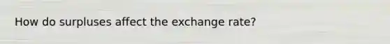 How do surpluses affect the exchange rate?