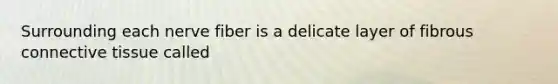 Surrounding each nerve fiber is a delicate layer of fibrous <a href='https://www.questionai.com/knowledge/kYDr0DHyc8-connective-tissue' class='anchor-knowledge'>connective tissue</a> called