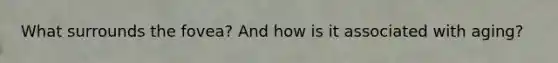 What surrounds the fovea? And how is it associated with aging?