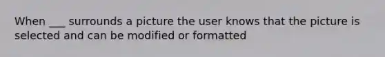 When ___ surrounds a picture the user knows that the picture is selected and can be modified or formatted