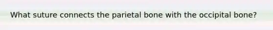 What suture connects the parietal bone with the occipital bone?