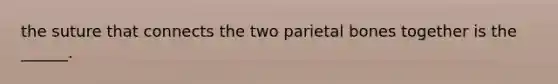 the suture that connects the two parietal bones together is the ______.