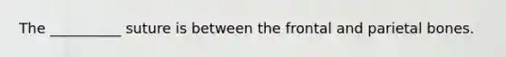 The __________ suture is between the frontal and parietal bones.