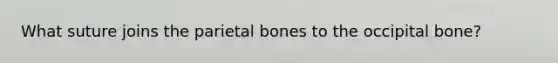 What suture joins the parietal bones to the occipital bone?