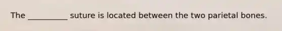 The __________ suture is located between the two parietal bones.