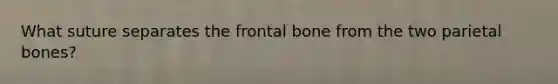 What suture separates the frontal bone from the two parietal bones?