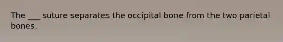 The ___ suture separates the occipital bone from the two parietal bones.