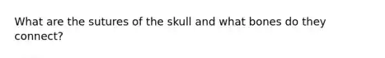 What are the sutures of the skull and what bones do they connect?