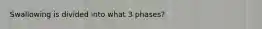 Swallowing is divided into what 3 phases?