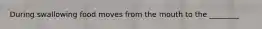 During swallowing food moves from the mouth to the ________