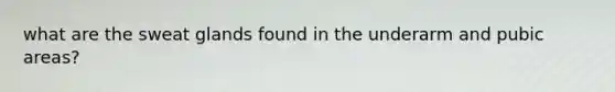 what are the sweat glands found in the underarm and pubic areas?