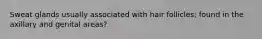 Sweat glands usually associated with hair follicles; found in the axillary and genital areas?