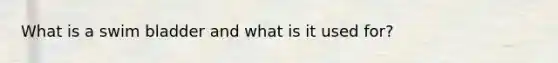What is a swim bladder and what is it used for?