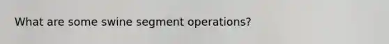 What are some swine segment operations?