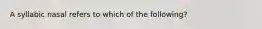 A syllabic nasal refers to which of the following?