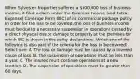 When Sylvester Properties suffered a 500,000 loss of business income, it filed a claim under the Business Income (and Extra Expense) Coverage Form (BIC) of its commercial package policy. In order for the loss to be covered, the loss of business income must be due to a necessary suspension in operations caused by a direct physical loss or damage to property at the premises for which BIC is shown in the policy declarations. Which one of the following is also part of the criteria for the loss to be covered? Select one: A. The loss or damage must be caused by a covered cause of loss. B. The suspension of operations must be less than a year. C. The insured must continue operations at a new location. D. The suspension of operations must be greater than 60 days.