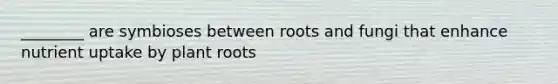 ________ are symbioses between roots and fungi that enhance nutrient uptake by plant roots