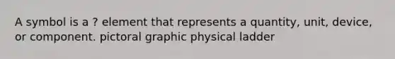 A symbol is a ? element that represents a quantity, unit, device, or component. pictoral graphic physical ladder