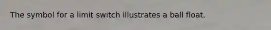 The symbol for a limit switch illustrates a ball float.
