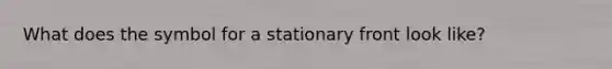 What does the symbol for a stationary front look like?