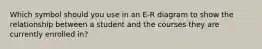 Which symbol should you use in an E-R diagram to show the relationship between a student and the courses they are currently enrolled in?