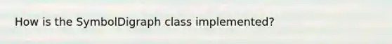 How is the SymbolDigraph class implemented?