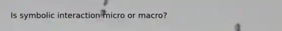 Is symbolic interaction micro or macro?