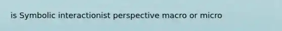 is Symbolic interactionist perspective macro or micro