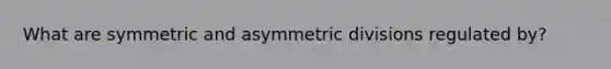 What are symmetric and asymmetric divisions regulated by?