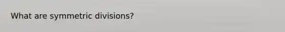 What are symmetric divisions?