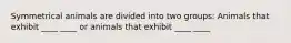 Symmetrical animals are divided into two groups: Animals that exhibit ____ ____ or animals that exhibit ____ ____