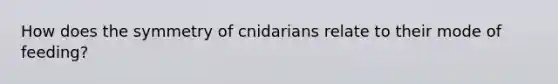 How does the symmetry of cnidarians relate to their mode of feeding?