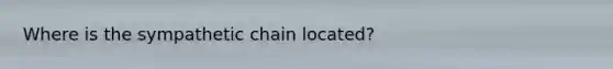 Where is the sympathetic chain located?