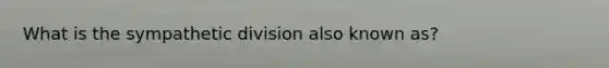 What is the sympathetic division also known as?