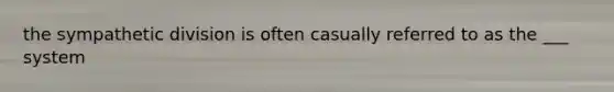 the sympathetic division is often casually referred to as the ___ system