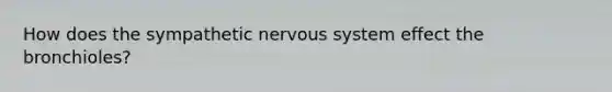 How does the sympathetic nervous system effect the bronchioles?