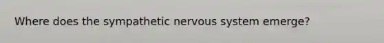 Where does the sympathetic nervous system emerge?