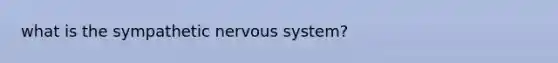 what is the sympathetic nervous system?