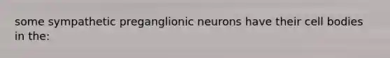 some sympathetic preganglionic neurons have their cell bodies in the: