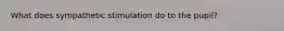 What does sympathetic stimulation do to the pupil?