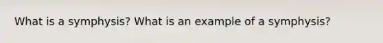 What is a symphysis? What is an example of a symphysis?