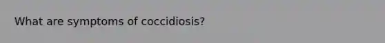 What are symptoms of coccidiosis?