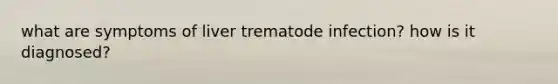 what are symptoms of liver trematode infection? how is it diagnosed?