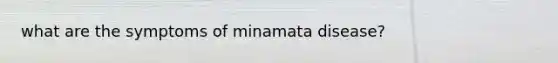 what are the symptoms of minamata disease?