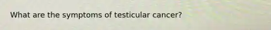 What are the symptoms of testicular cancer?