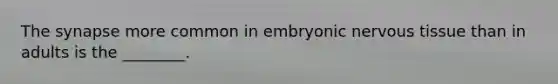 The synapse more common in embryonic nervous tissue than in adults is the ________.